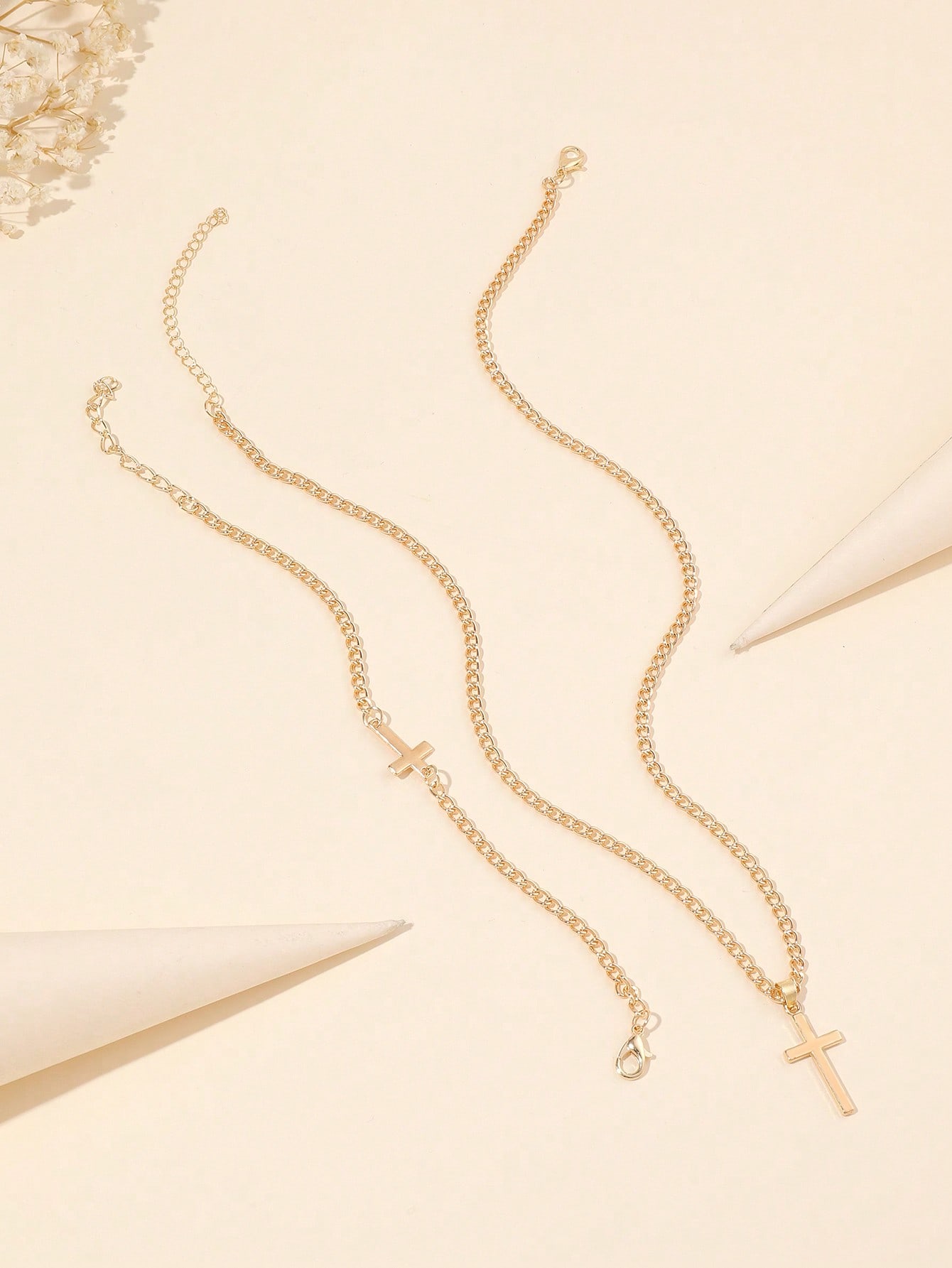 Cross Charm Necklace & Bracelet