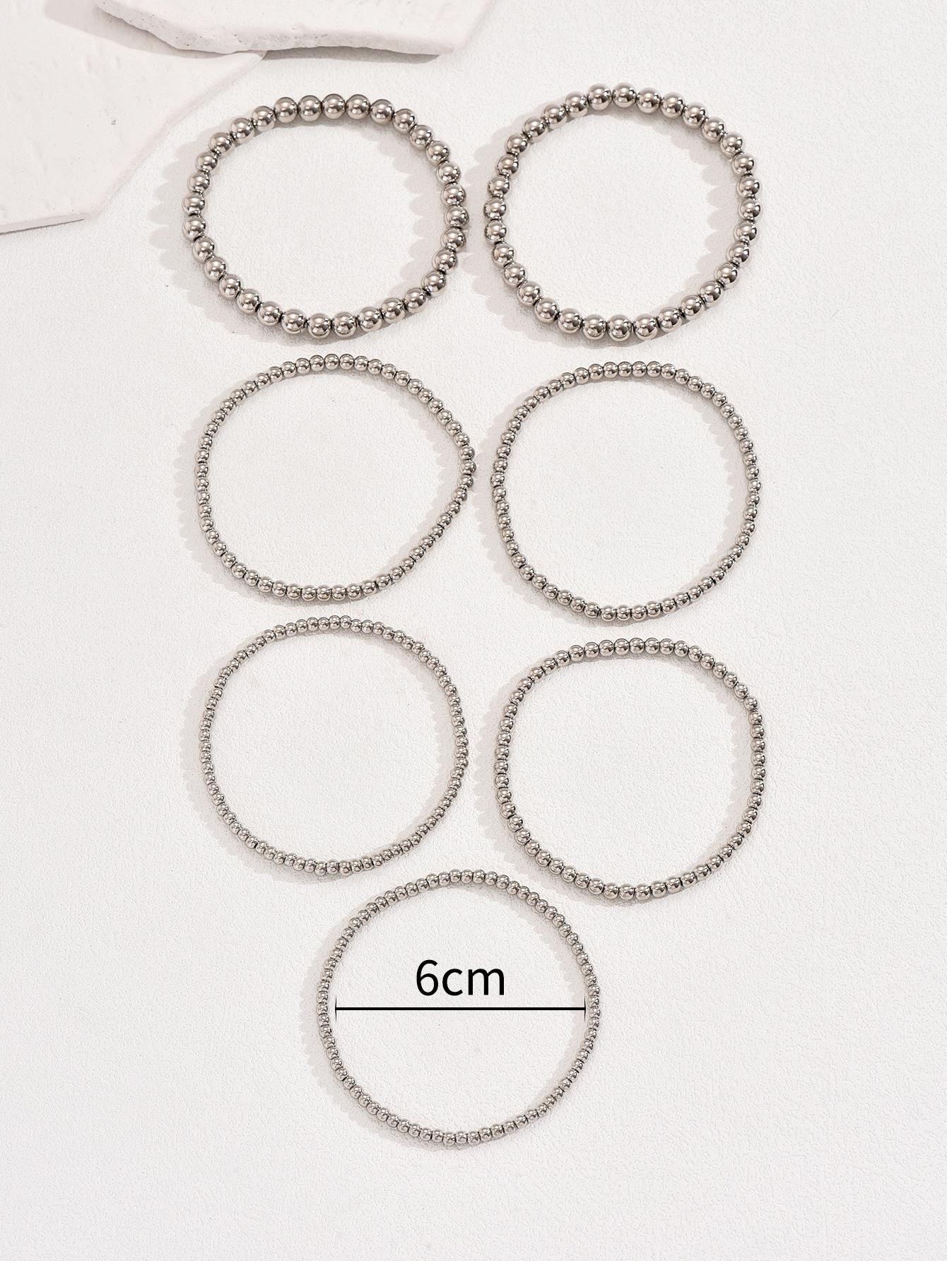 7pcs Bead Bracelet Set For Women And Men Versatile Jewelry