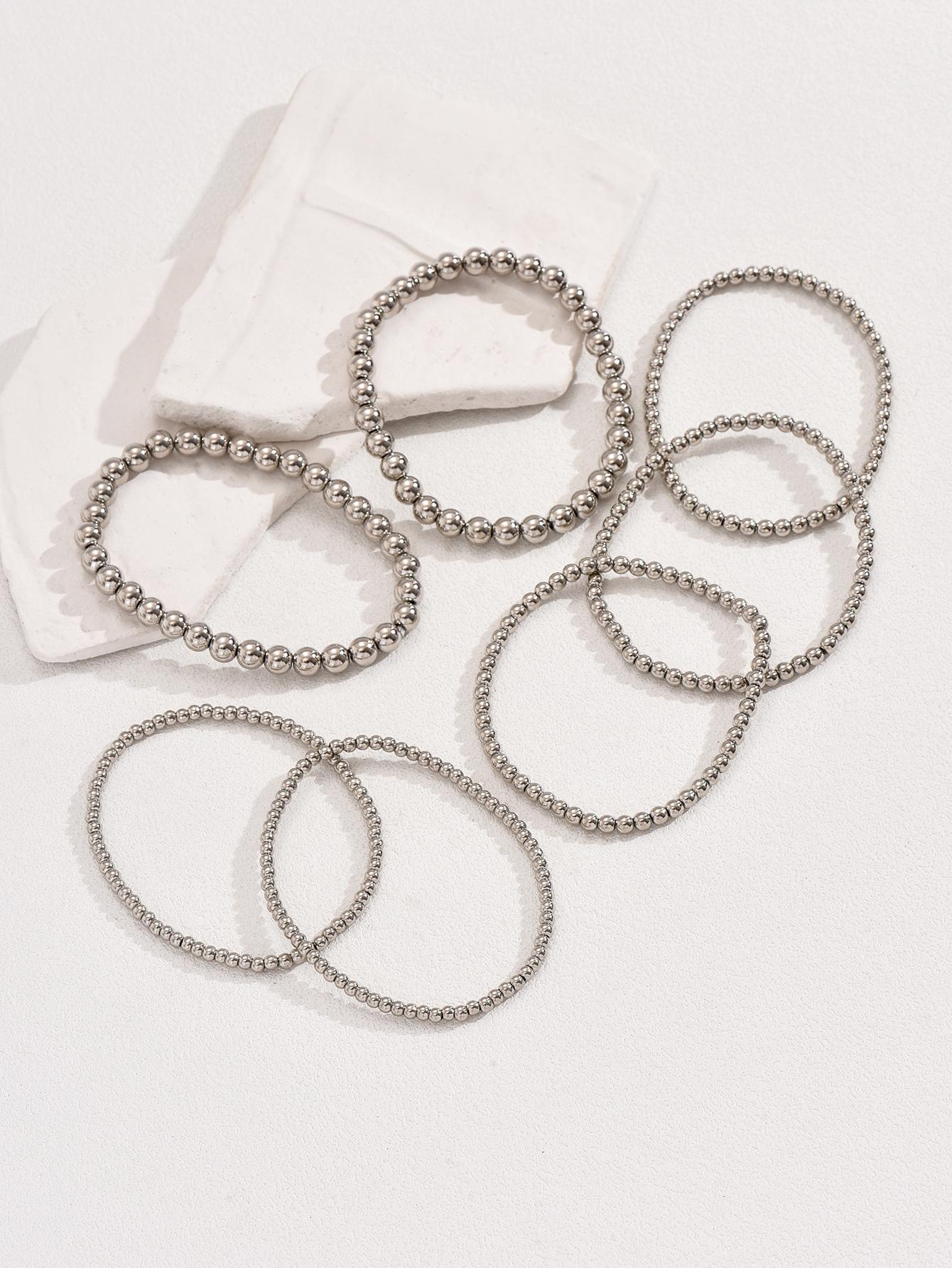 7pcs Bead Bracelet Set For Women And Men Versatile Jewelry