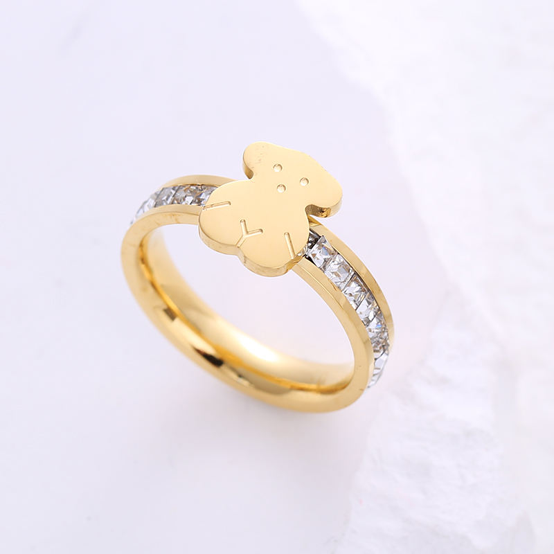 Simple Style Animal Stainless Steel Plating Inlay Artificial Gemstones  Copper Plated Rings